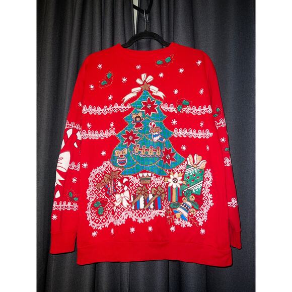 Ugly Christmas Sweater Xmas Vintage Sweatshirt Crewneck Size Medium - Picture 1 of 3
